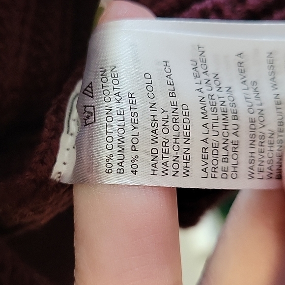 𝅺LORD & TAYLOR Burgundy Sweather US S - Picture 6 of 8